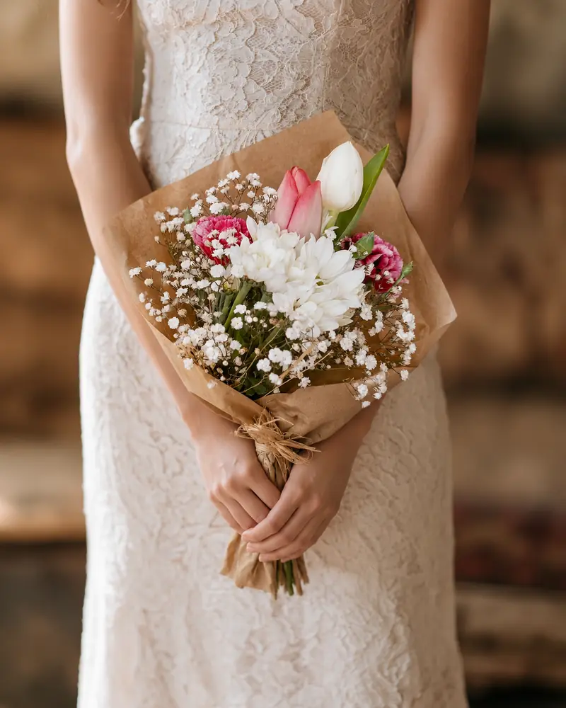 Example with sample flowers: bridal, in the Before the vows room